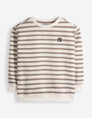 Sweatshirt - Streifen - Taupe