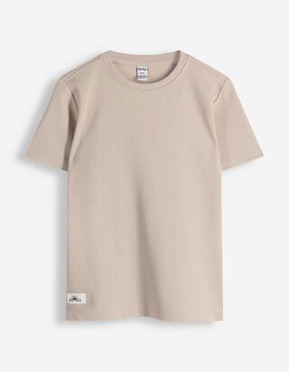 T-shirt - Ronde hals - beige