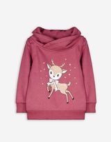 Felpa con cappuccio - Stampa glitterata - rosso scuro