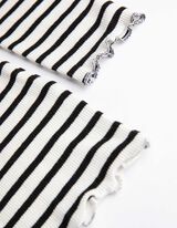 Langarmshirt - Streifen - weiß