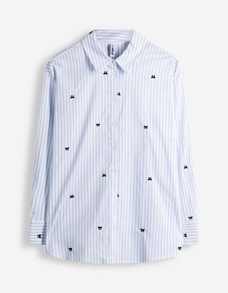 Blouse - Borduursel - lichtblauw