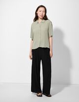 &Scaron;irok&eacute; nohavice - Jednofarebn&yacute; - cierna