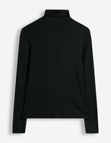 Langarmshirt - Rollkragen - Schwarz