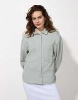Shacket - Oversized Fit - verde scuro