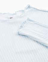Longsleeve - Geribde structuur - Lichtblauw