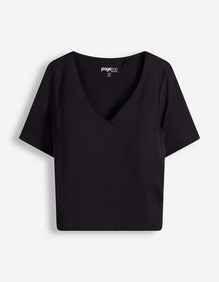 T-Shirt - Stretchanteil - Schwarz