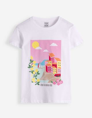 T-Shirt - Frontprint - Wei&szlig;