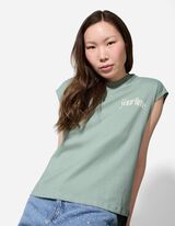 Top - Spadlá ramena - sv. zelena