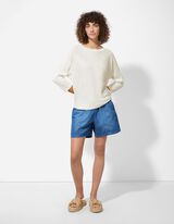 Pulóver - Pamut keverék - feher