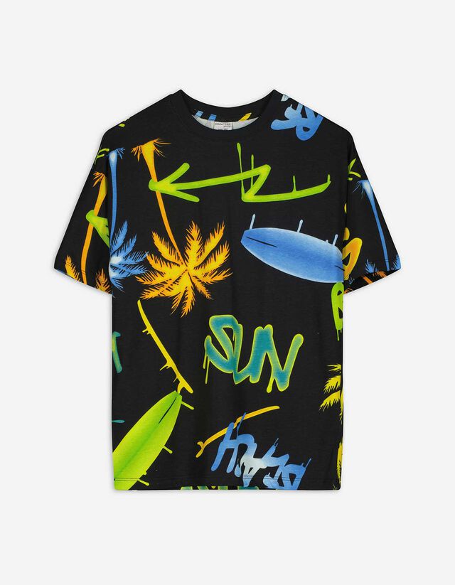 T-Shirt - Oversized Fit - schwarz