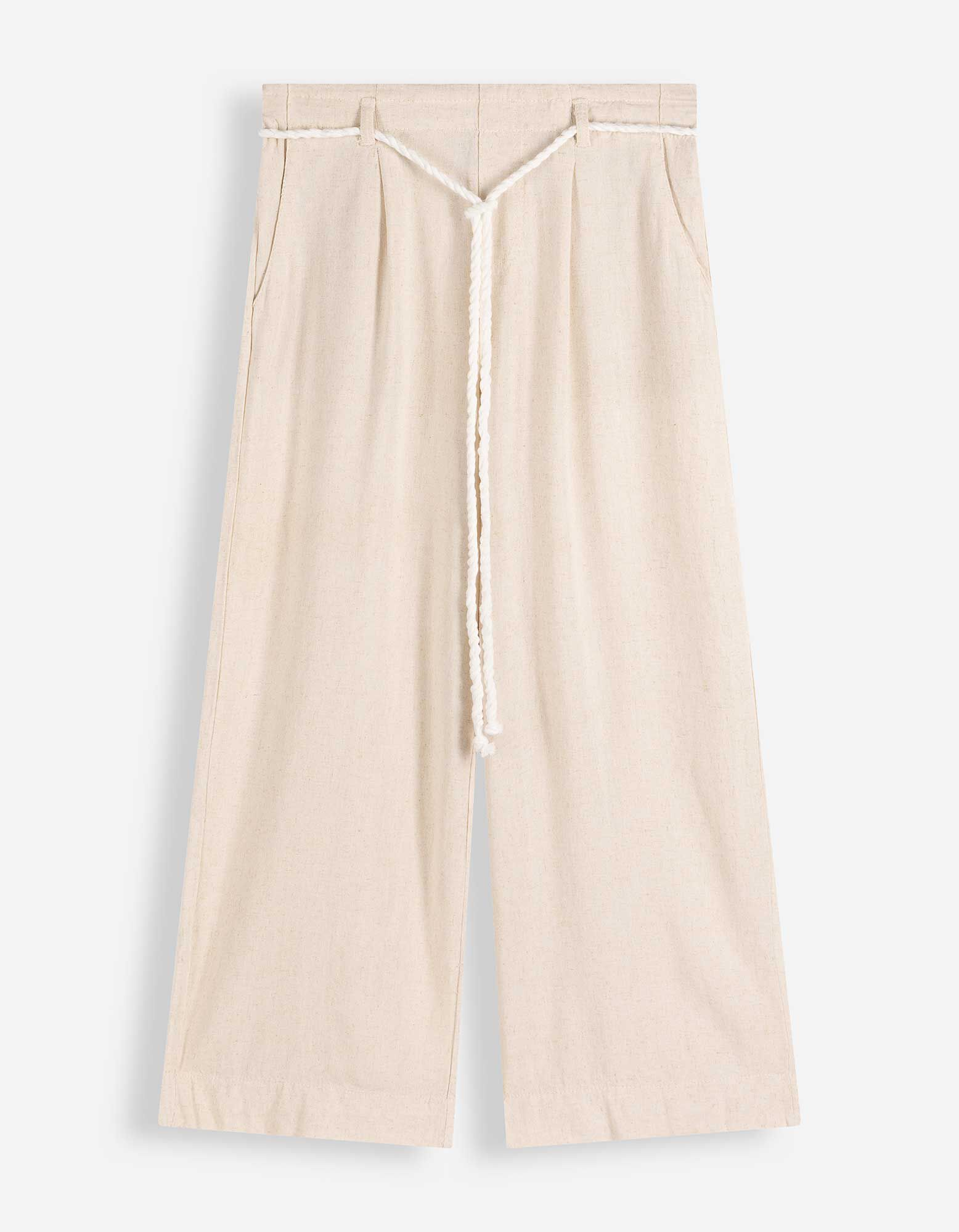 Culotte - Leinen-Optik - Beige