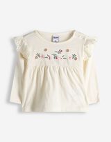 Set aus Langarmshirt und Leggings - Stickereien - wei&szlig;