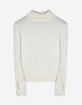 Strickpullover - Rollkragen - weiß