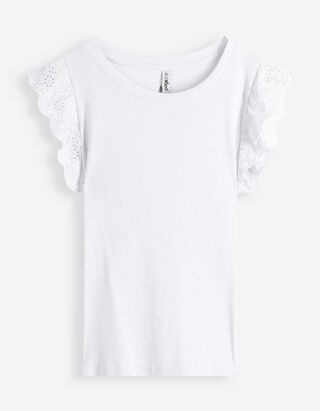 Top - Volants - Wei&szlig;