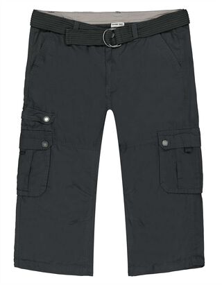 Short cargo - Poches plaqu&eacute;es - Gris fonc&eacute;