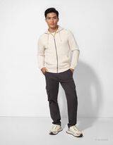 Felpa aperta - Cappuccio con coulisse - bianco