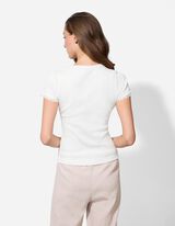 T-shirt - Cuciture decorative - bianco