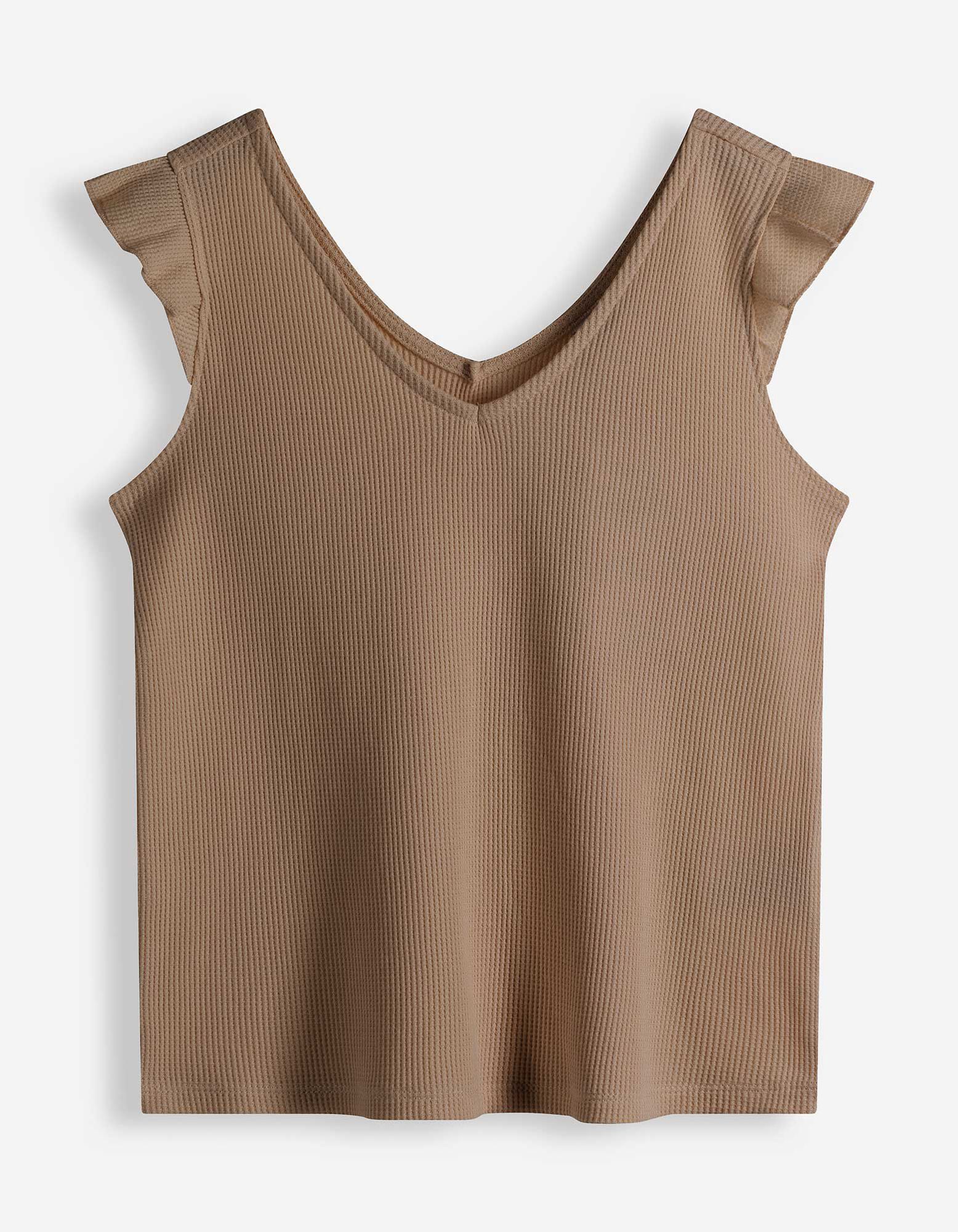 Top - Wafelstructuur - Beige