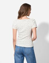 T-Shirt - Allover-Print - weiß
