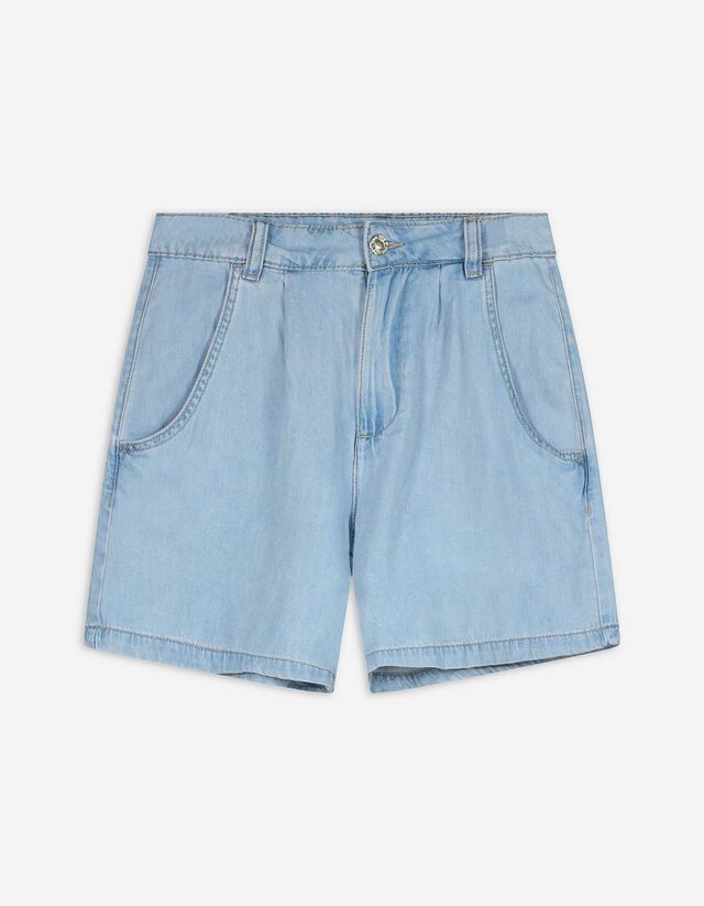 Jeansshorts - Baumwoll-Mix - hellblau