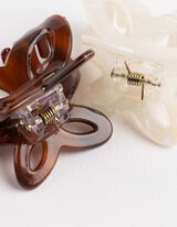 Haarklammer - 2er-Pack - wei&szlig;