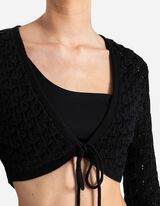 Bolero - Perforált kötött - fekete
