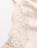 Top - Spitzenbesatz - Beige