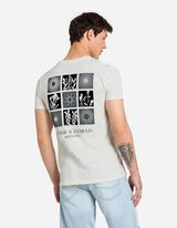 T-s&auml;rk - tagak&uuml;ljel motiiv - valge