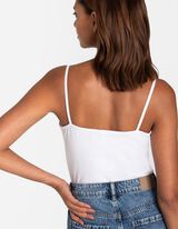 top - obszycie z koronki - bialy