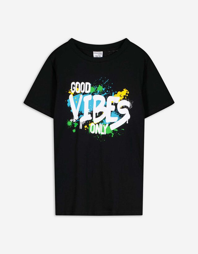T-Shirt - Frontprint - schwarz