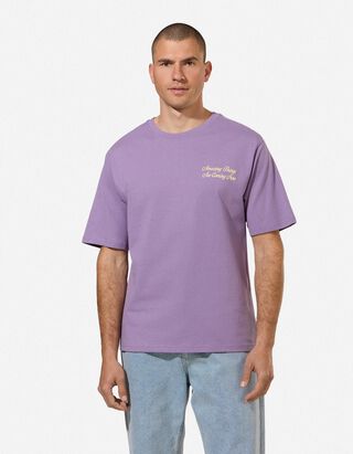 T-Shirt - R&uuml;ckenprint - dunkellila