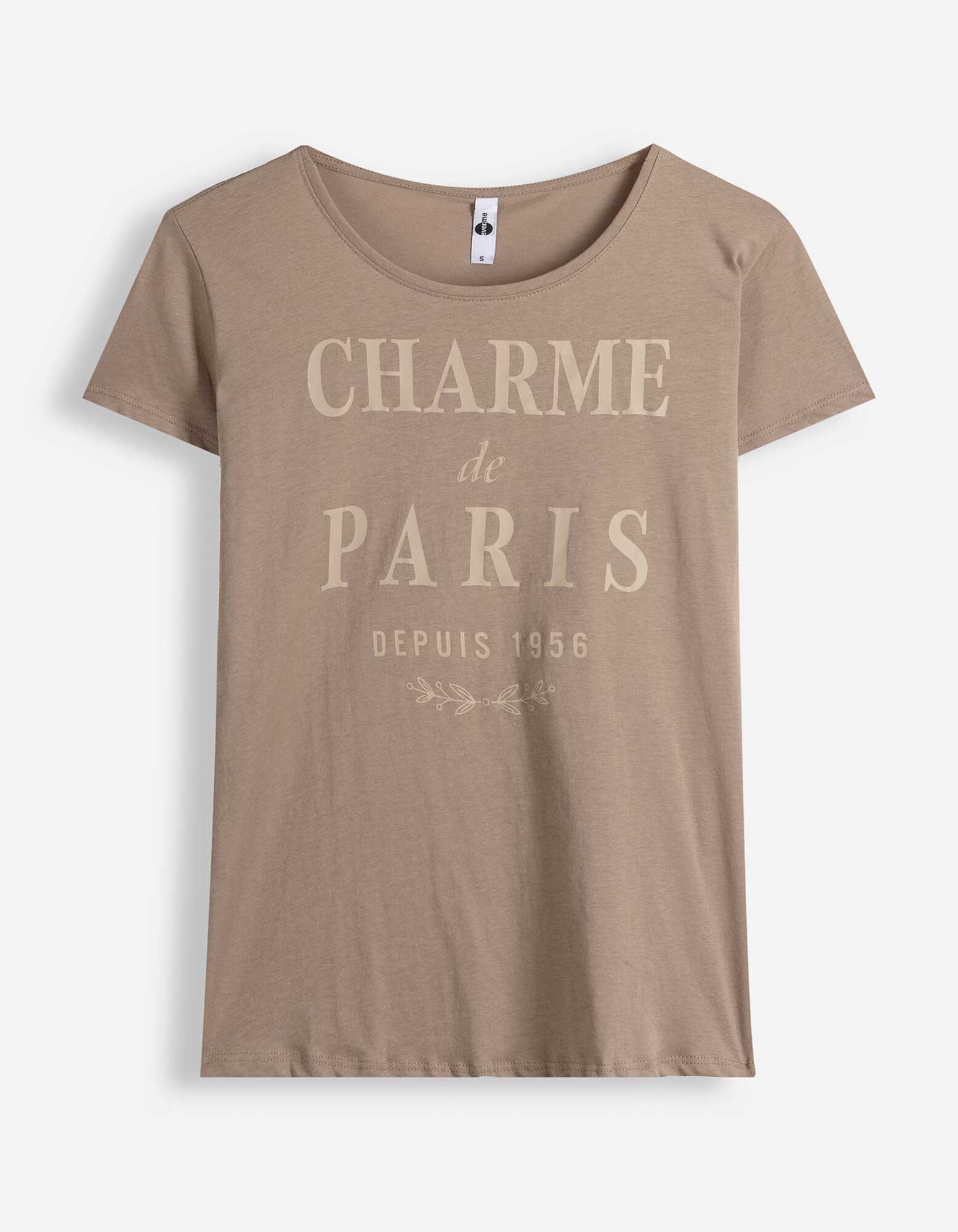 T-Shirt - Glitzerprint - Braun