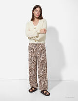 Pantalone - Leopard print - bela
