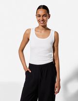 Top - Rippenstruktur - wei&szlig;