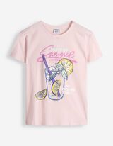 T-shirt - Voorkantprint - Lichtroze