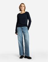 Marškinėliai ilgomis rankovėmis - Užapvalinti galai - tamsiai melynas