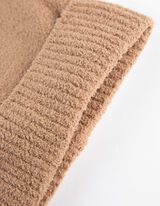 Strickmütze - Umschlag - beige
