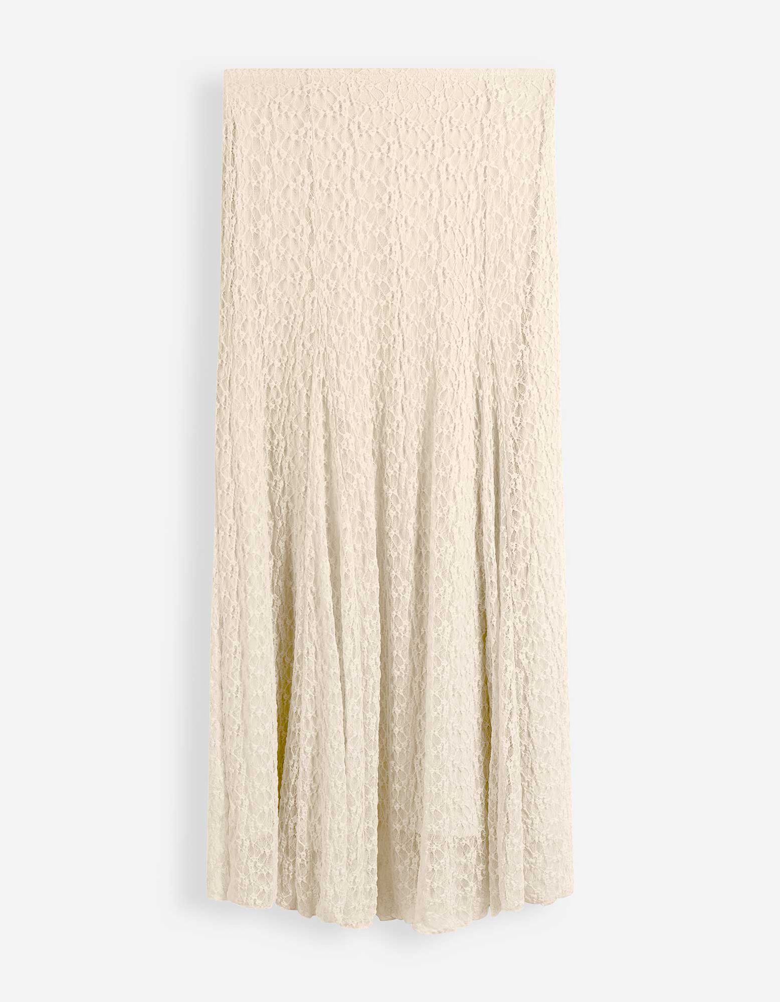 Jupe maxi longueur - Dentelle - blanc