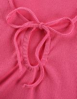 T-shirt - Scollo con intaglio - rosa fucsia