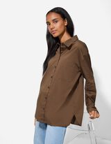 Blúz - Szőtt szövet - barna