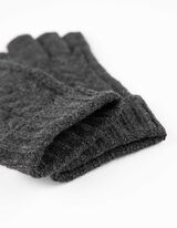 Handschuhe - Zopfstrick - dunkelgrau