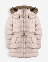 Steppjacke - Abnehmbarer Kunstpelz - Beige