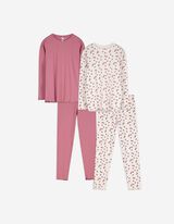 Pyjama Set aus Langarmshirt und Hose  - 2er-Pack - bronzefarben