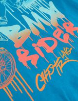 Longsleeve - Vooropdruk - turkoois