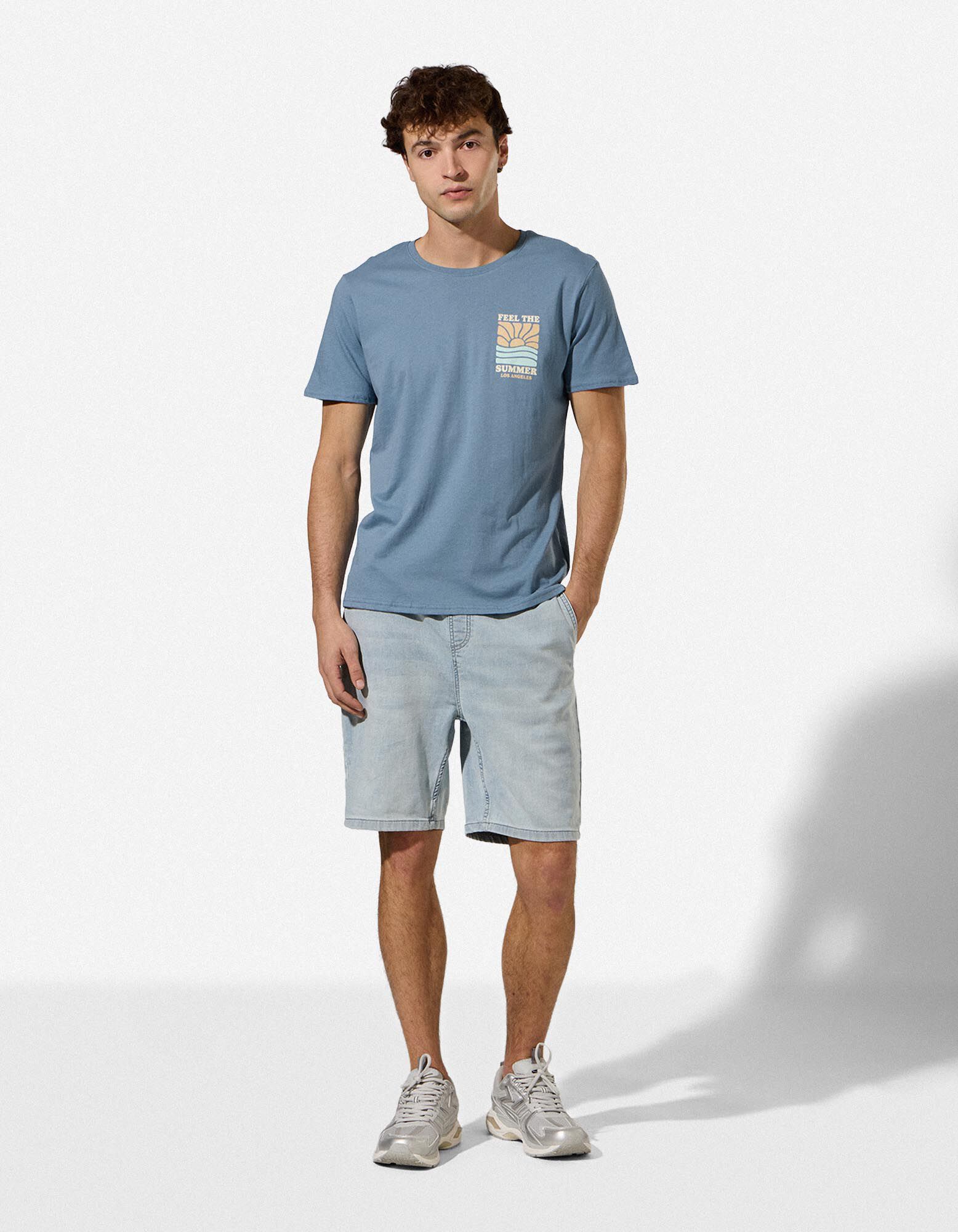 T-shirt - Print - Lichtblauw