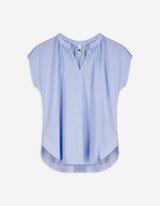 Bluse - V-Ausschnitt - hellblau