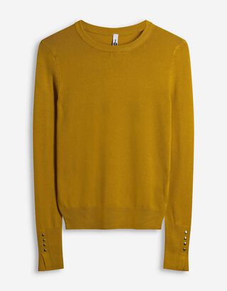 Strickpullover - einfarbig - gelb