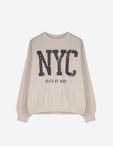 Sweatshirt - Tekst - beige