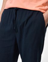 Šortky - Směs se lnem - tmave modra