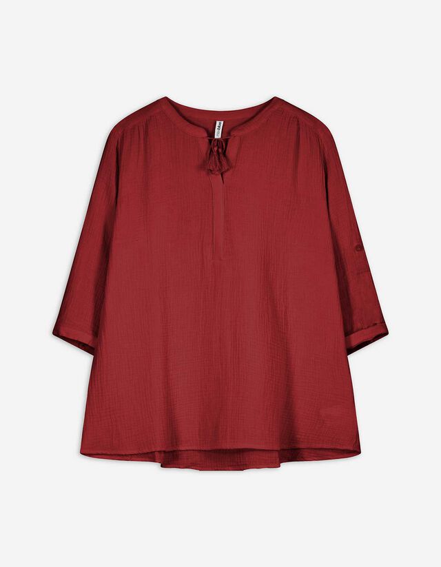 Blouse - Katoen - donkerrood